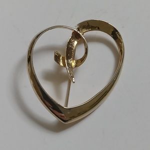 AAI Signed Vintage Heart Brooch